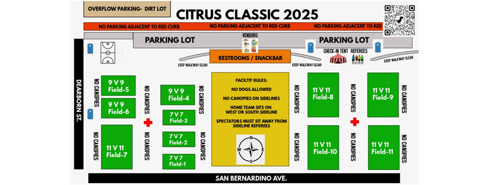 2025 Citrus Classic Field Map